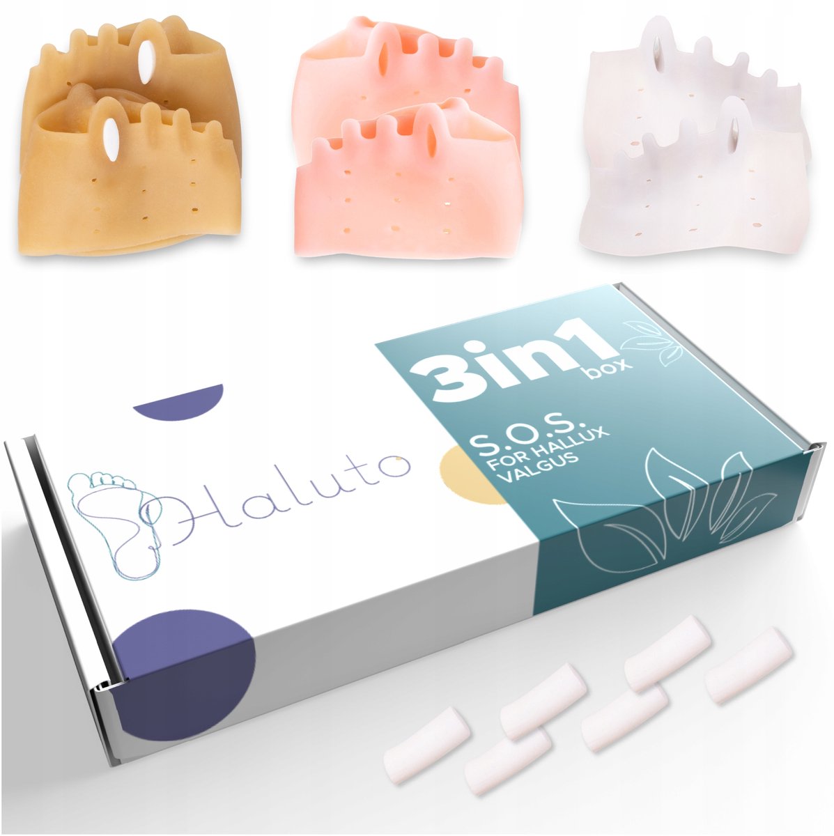 3 Paar Gel Hallux Separators & Beschermers voor Pijnlijke Bunion