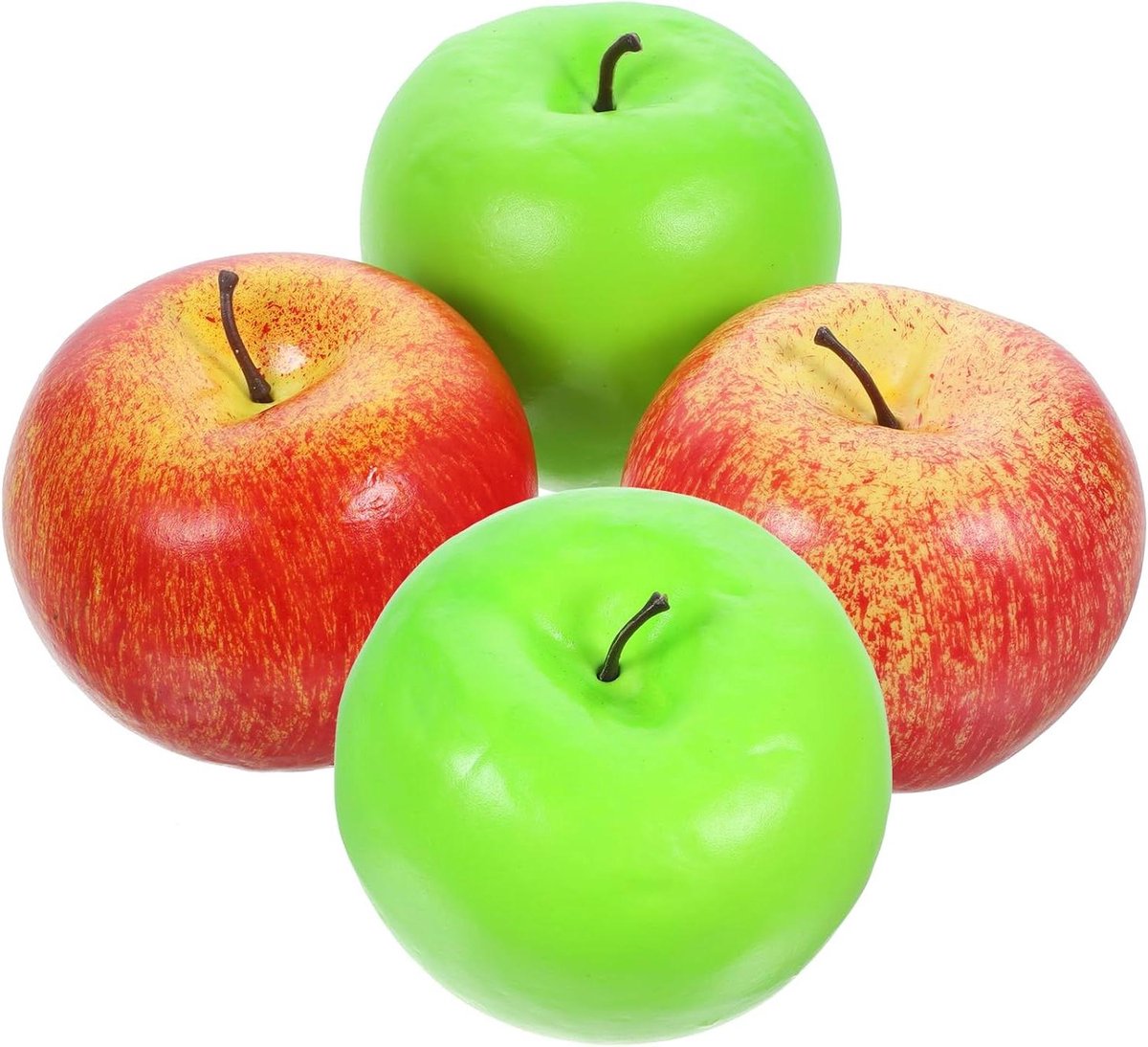 CSGoods - Simulatie appelmodel | Realistische vruchten speelgoed | Rode appels met groene appels | Levensechte vals fruit | Kunstmatige rekwisieten | Set van 4