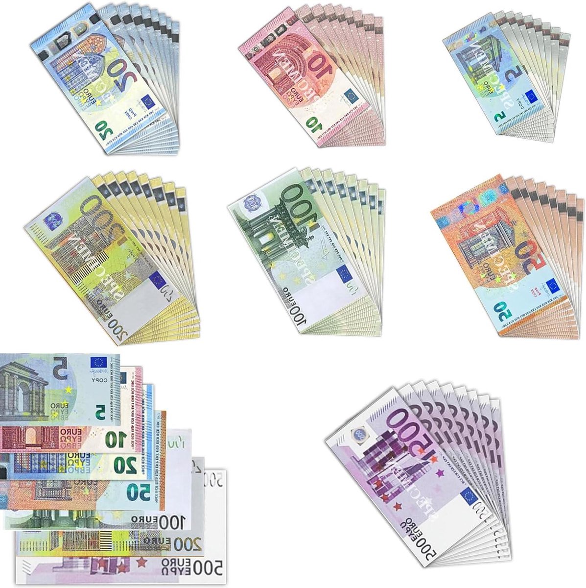 CSGoods - Set van 350 nep bankbiljetten voor kinderen - Leren - Rollenspel - Speelgeld