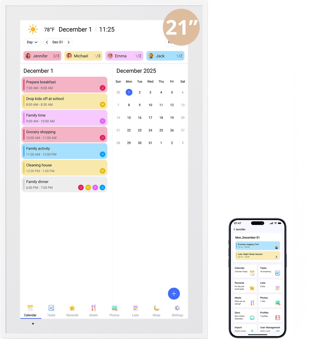 EKASN Digitale Kalender 21.5" - Digitale Fotolijst - Full HD - EKASN - €399,99