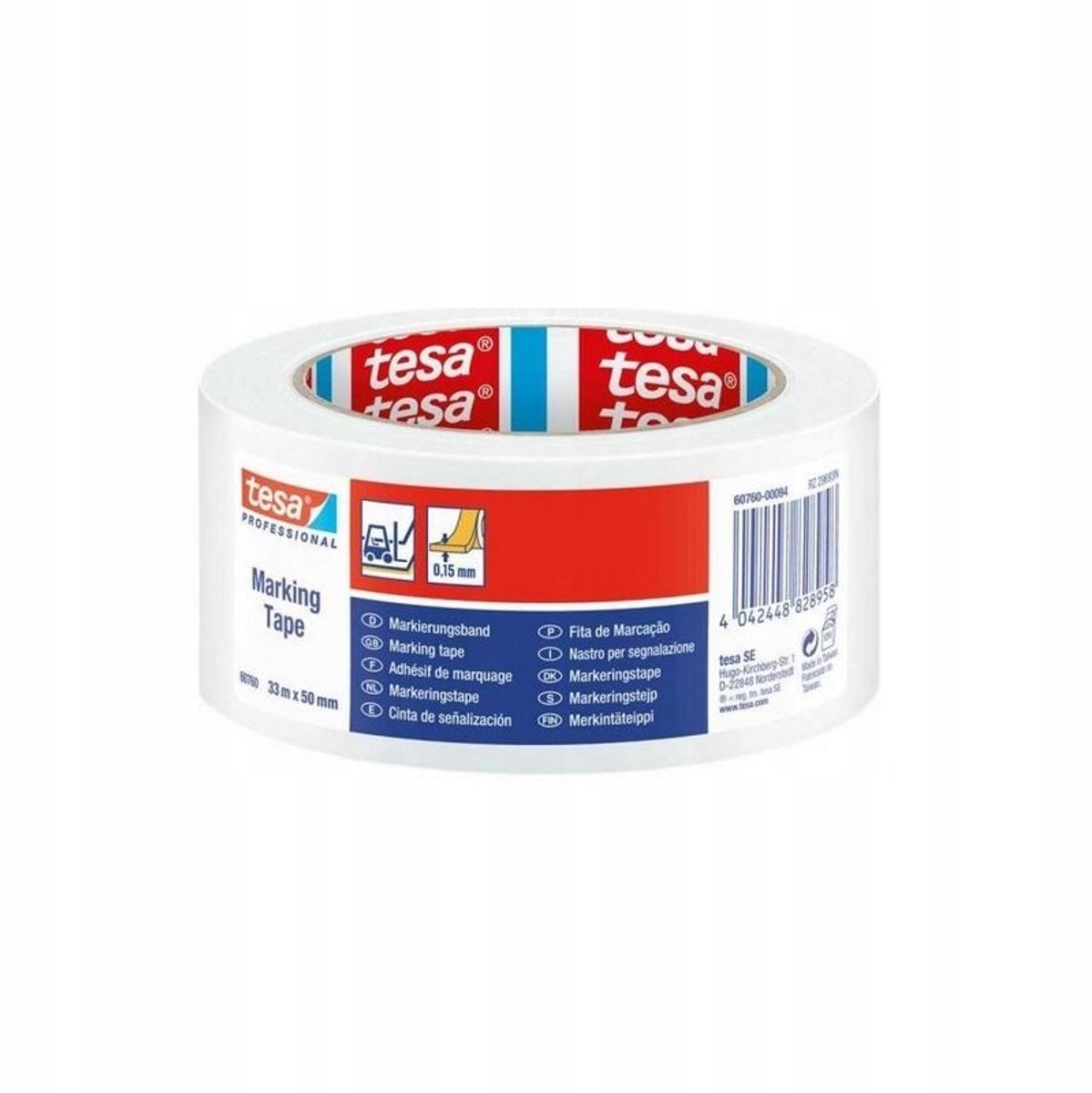 Tesa Wit PVC Waarschuwingstape 50mm x 33m - Veiligheid Eerst
