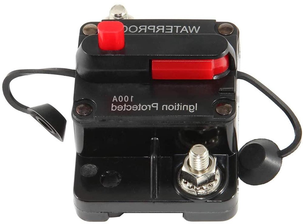 CSGoods - Waterdichte stroomonderbreker voor Boot Trolling Motor Marine ATV Voertuigen - Inline Zekering met Handmatige Reset Switch 100Amp