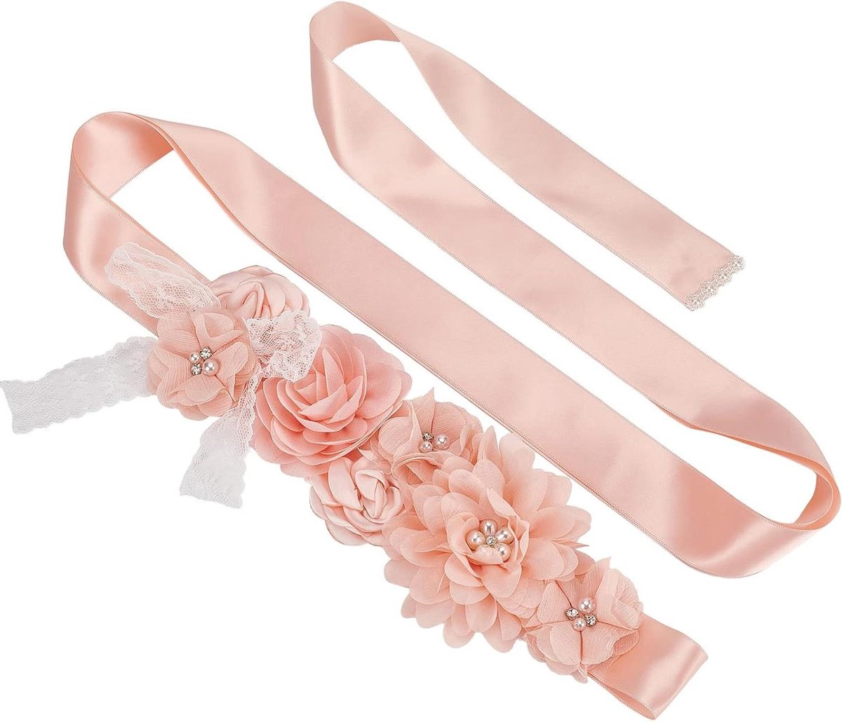 CSGoods - Luxe bruids riem met strass steentjes en parels - Trouwaccessoire voor bruidsjurk