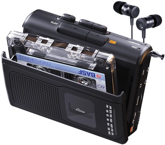SNJY® Walkman - Casette Speler - Cassette Recorder - Zwart