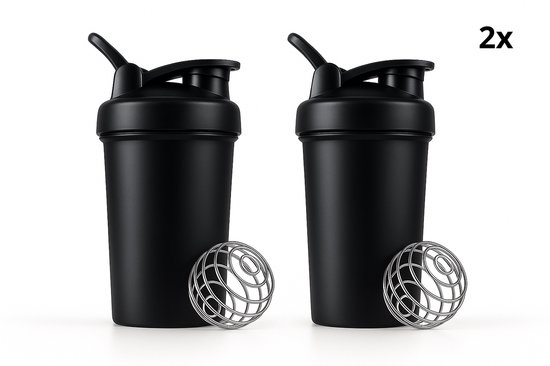 Narvie shake beker set van 2 smoothie bekers 600 ml doorzichtig