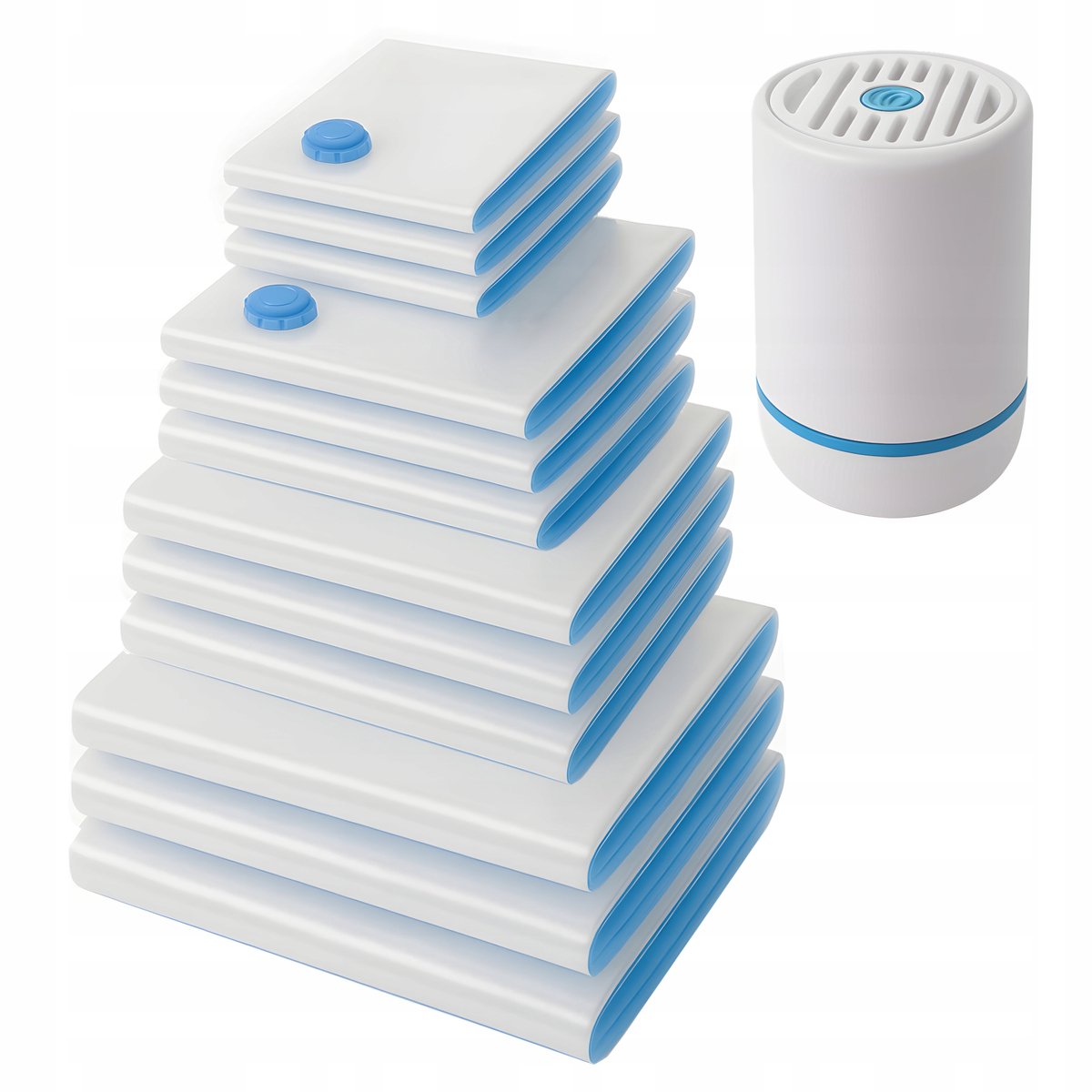 Vacuümzakken Set - 12 stuks - 4 formaten - Met elektrische pomp - ruimtebesparing