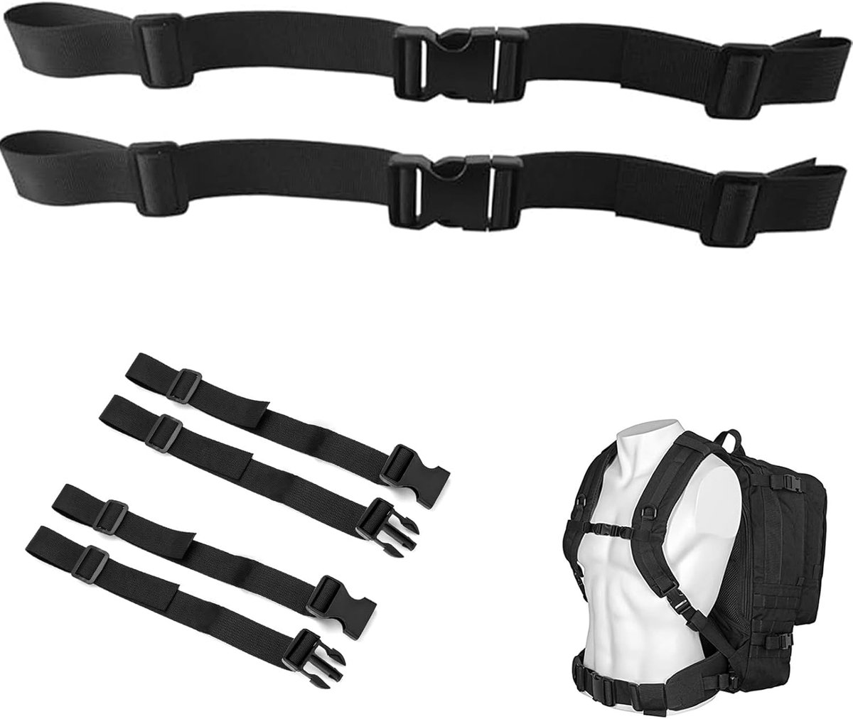 Famanu – Verstelbare borstriem voor rugzak, duurzame nylon borstband met antislip gesp, geschikt voor volwassenen en kinderen, ideaal voor joggen, wandelen en reizen