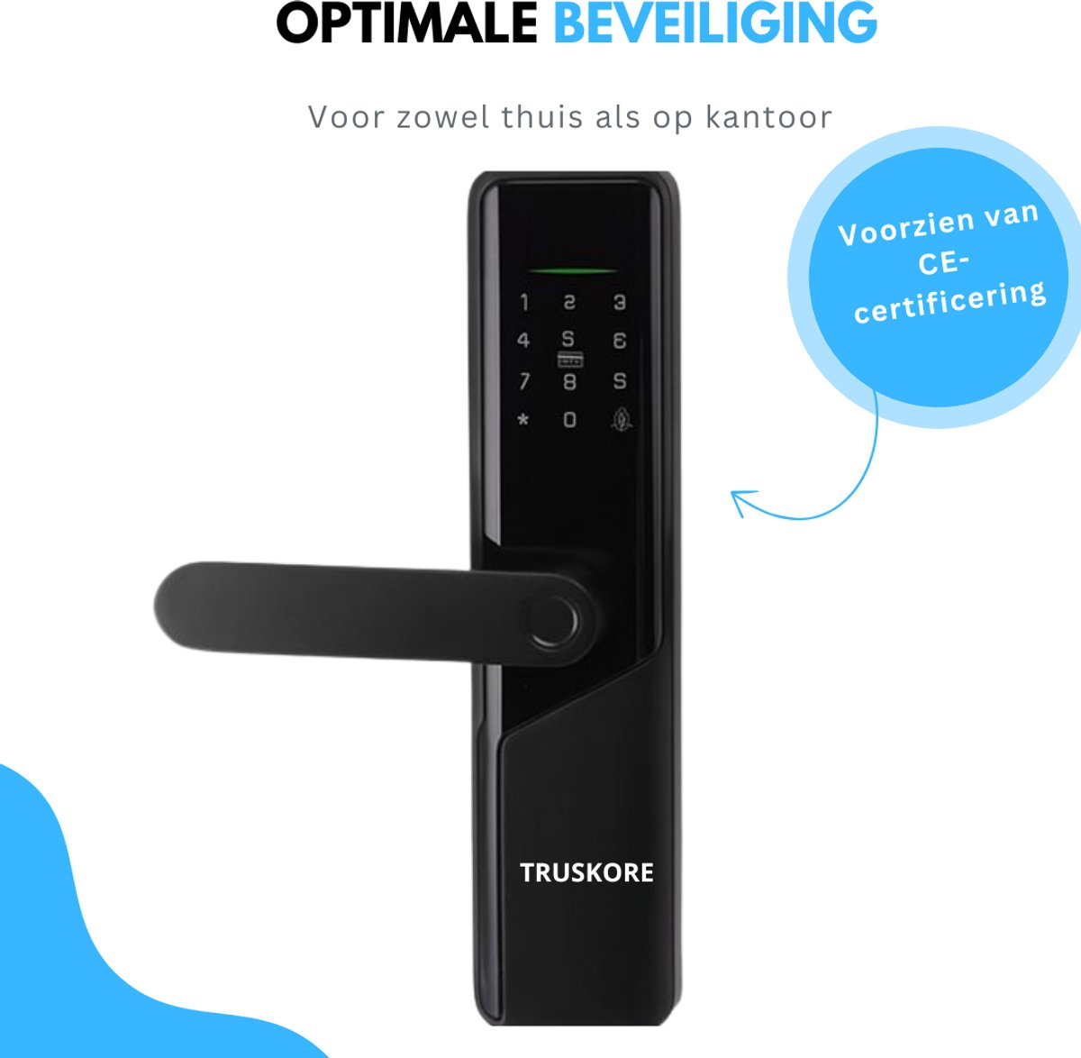 Truskore Smart Lock - Slim Deurslot - Werkt Op Batterijen - Deurklink Met Vingerafdruk - Intelligent Smartlock - Codevergrendeling - Kantoorslot Smart Deurklink - Met App — cadeau in Elektronica - foto 2