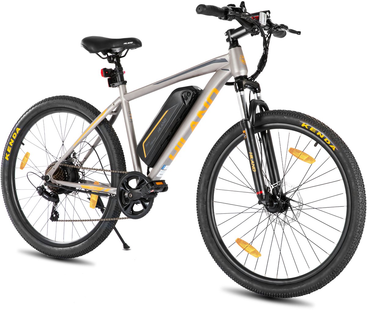 Hiland Elektrische Mountainbike 26 inch - 7 versnellingen - 250W motor - grijs - Geschikt voor buitenactiviteiten in de lente