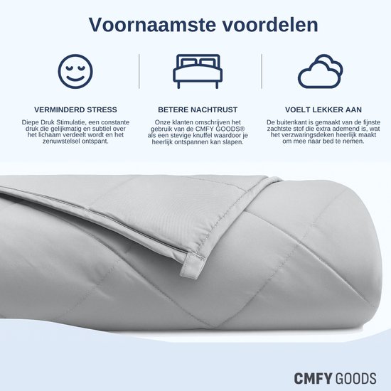 Verzwaringsdeken 4 kg Grijs - Luxe kwaliteit - BEST GETEST - 150 x 200 cm Zwaartedeken - Premium Weighted blanket - Professioneel verzwaarde deken - Het Ultieme kadootje - Warm Verzwarings deken - REM nights®