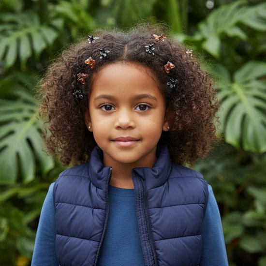 Petites pinces à cheveux - Pinces à cheveux - Pinces à cheveux - 24 pièces - Ailes de papillon / coeur - 2,5 cm - Enfants - 12x Marron 12x Zwart - 2 / 3 cm