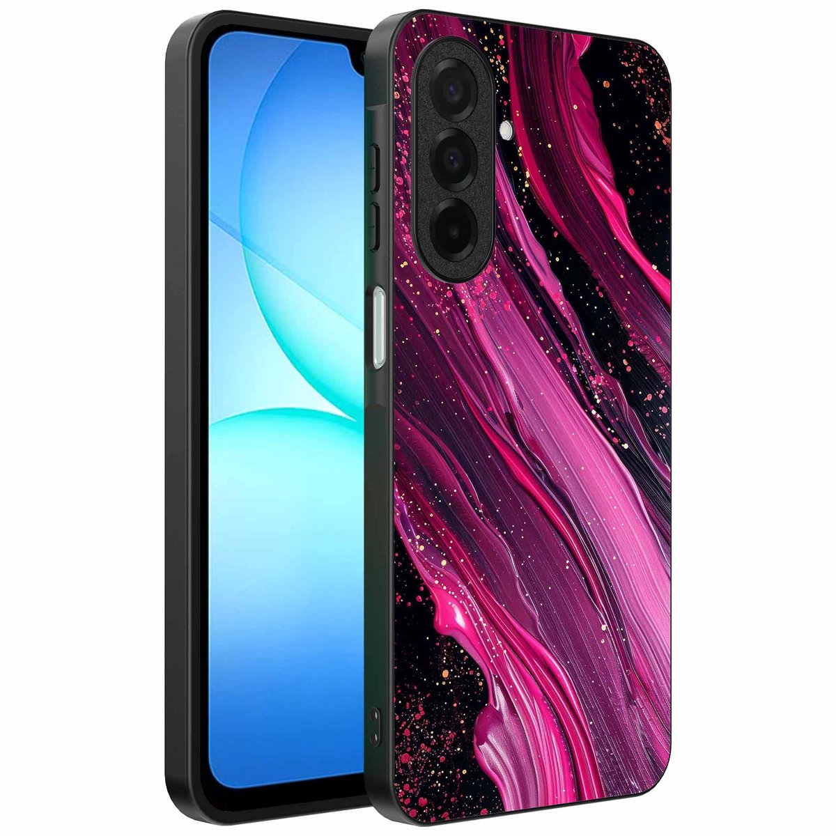 Geschikt voor Samsung Galaxy A17 Telefoonhoesje met marmer opdruk - TPU backcover case marble design - Paars Roze - Smartphonica geschikt voor Samsung Galaxy A17