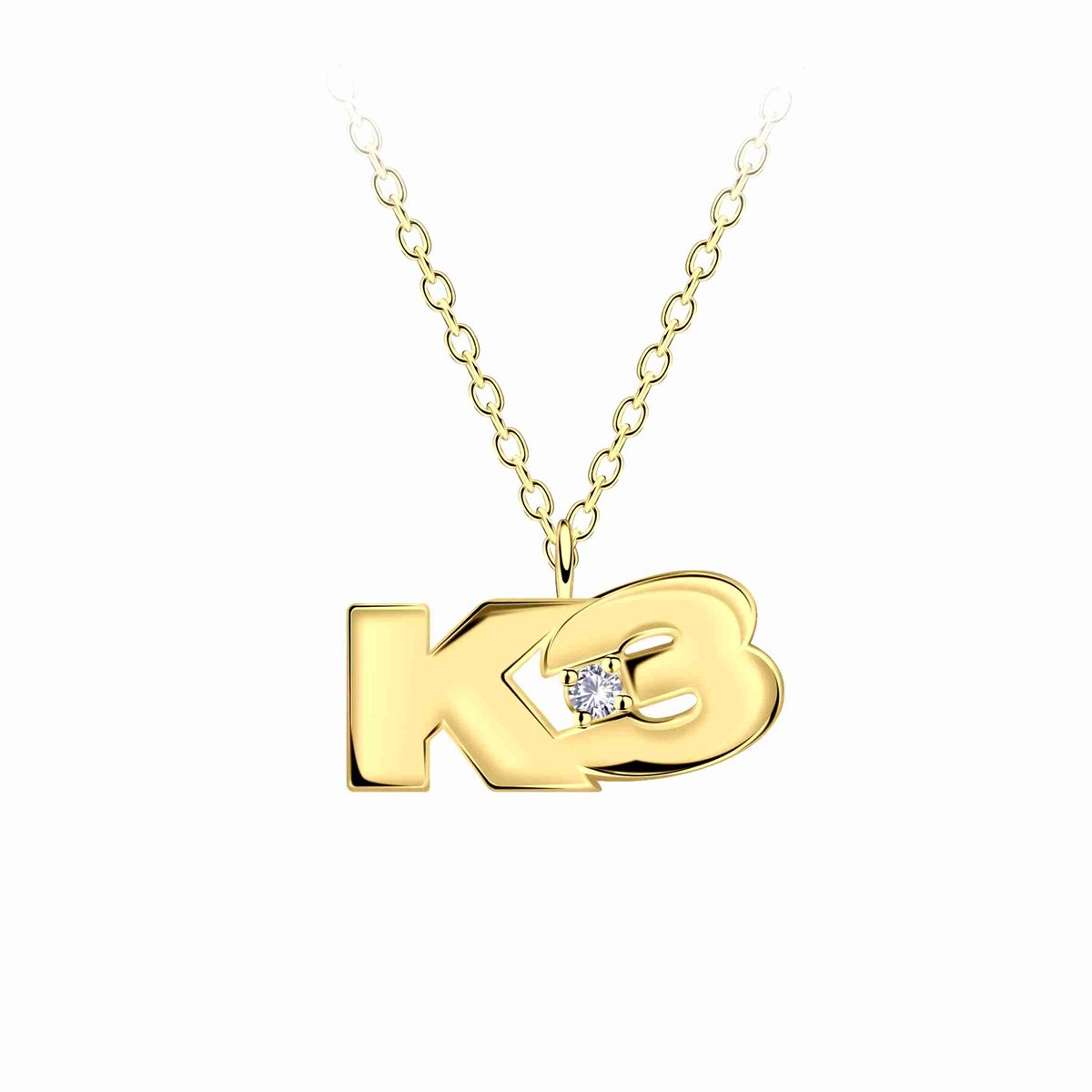 K3 - Zilveren ketting meisje - K3 collectie - goldplated kristal