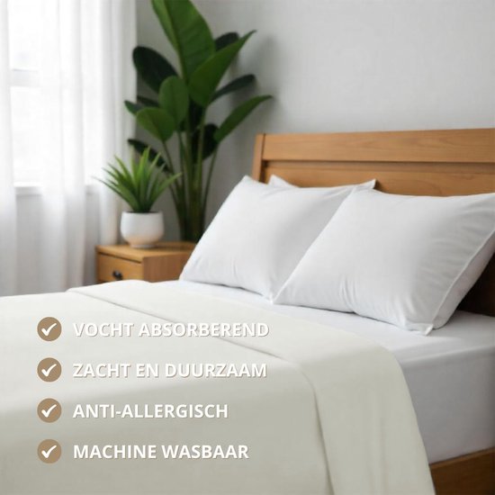 Dream textiles Drap Flanelle Ivoire - Double 200x260 cm - 100% Katoen - Merveilleusement Chaud - Super Doux -