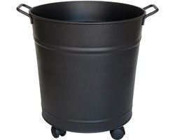 Guillouard - Pellet- of stook hout emmer - Zwart - Metaal - op wieltjes - 55 liter