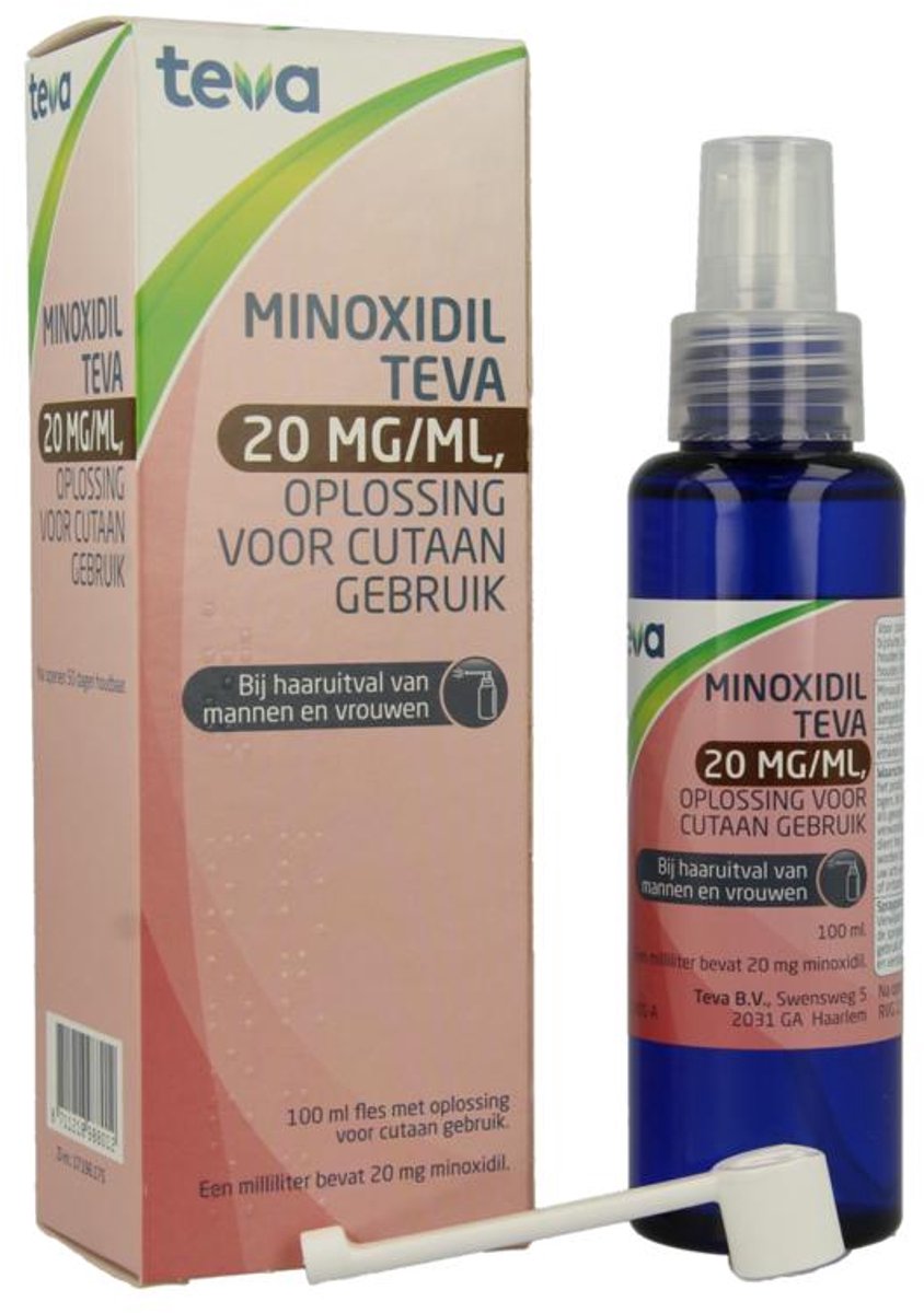 Teva - Minoxidil 2% - bij haaruitval van mannen en vrouwen - 20mg/ml oplossing