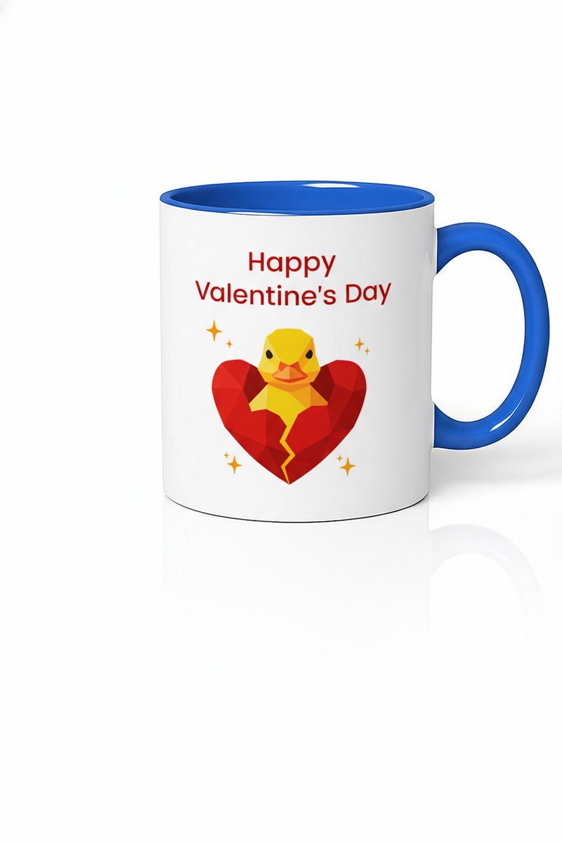 Valentijn Mok met Kuiken en Hart - Happy Valentine's Day Cadeau