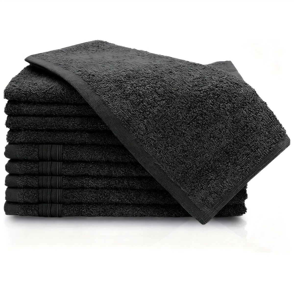 Handdoeken set-10 stuks-30x50cm- Ademend Katoenen Handdoeken- Zacht, Snel Droog & Makkelijk te Wassen- Huidvriendelijk & Pluisvrij-(Gitzwart).