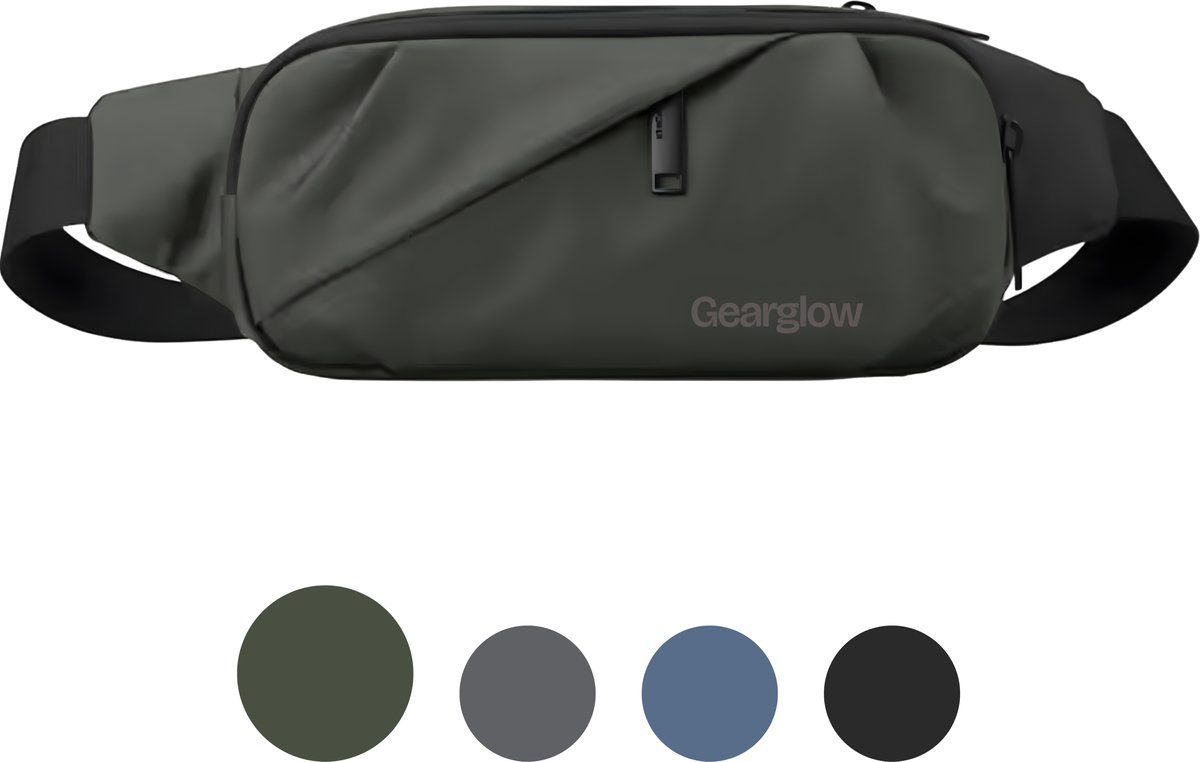 GearGlow® Heuptas - Unisex - Waterdicht - Groen - Ook draagbaar als Crossbody Tas