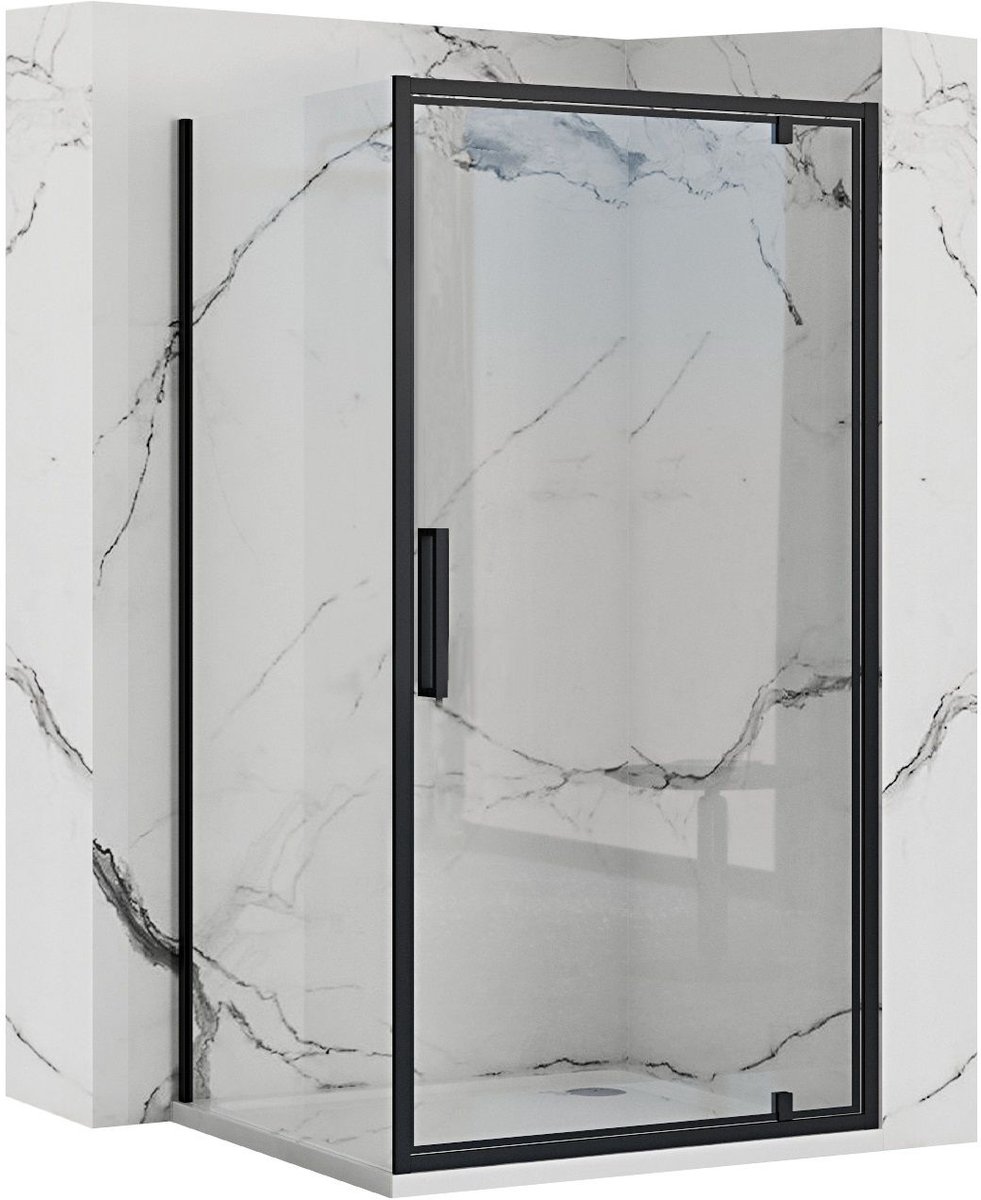 Rea Rapid Swing - Hoekdouchecabine - Zwart - 100X90 Rechthoek - 100X90X195Cm