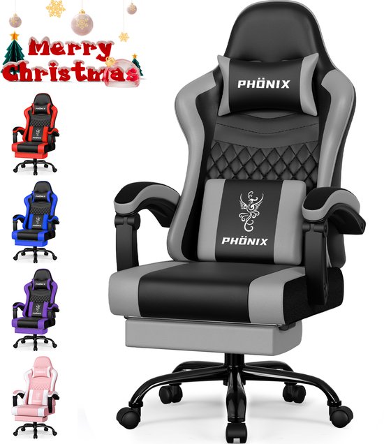 Hiaonyx Gaming Stoel Zwart 170° Verstelbare Rugleuning