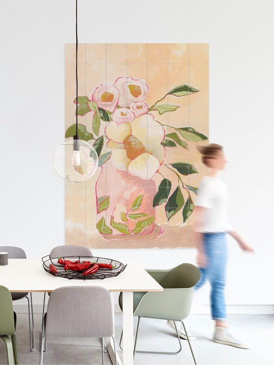 Vase IXXI Flourish, Lucrecia Caporale & Divers - 100 x 140 cm - Support de suspension gratuit - Grande décoration murale et posters - Illustrations, Aquarelle