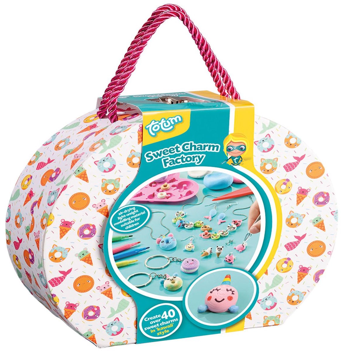 Totum knutsel koffertje kawaii sieraden, armbandjes maken - Sweet Charm Factory - creatief speelgoed meisjes vanaf 5 jaar cadeau tip — afbeelding 12