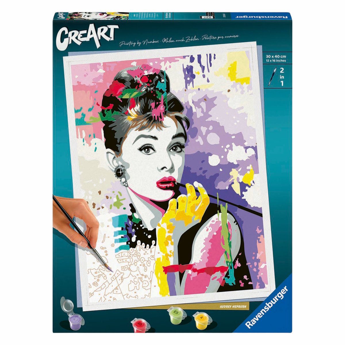 Ravensburger schilderen op nummer set - Audrey Hepburn canvas kunst.