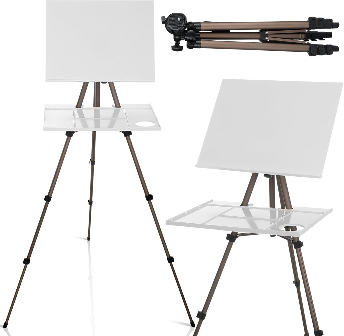 Imperatoris - Schildersezel Aluminium - Driepoot Ezel - Verstelbare Hoogte - Inklapbaar en Lichtgewicht - Voor Schilderen en Presentatie - 17-65 Inch