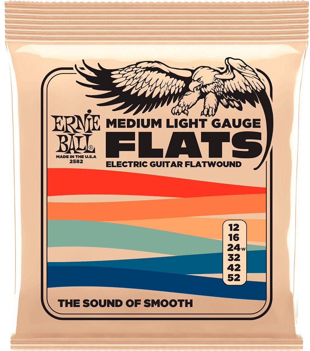 Ernie Ball 2582 Flats Medium Light Gauge 12 - 52 flatwound snarenset voor gitaar