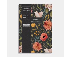Hobbit - Schoolagenda 2026-2027 - 1 week op 2 pagina's - Harde Kaft - A5 (14 x 20,5 cm) - Vintage Bloemen