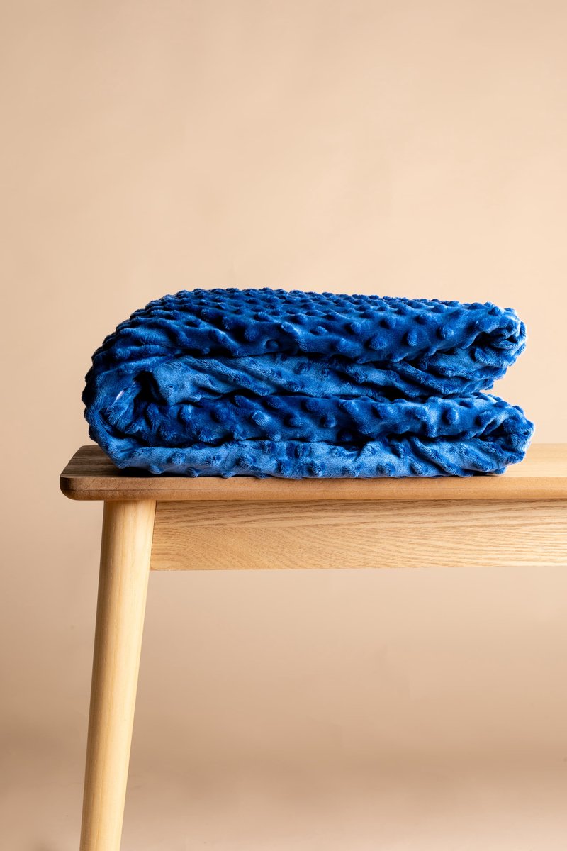 Novaline winterhoes - Blauw - Fleece / Minky - Weighted blanket - Verzwaringsdeken - Dekbed - Kinderen - Wasbaar - 90 x 120cm