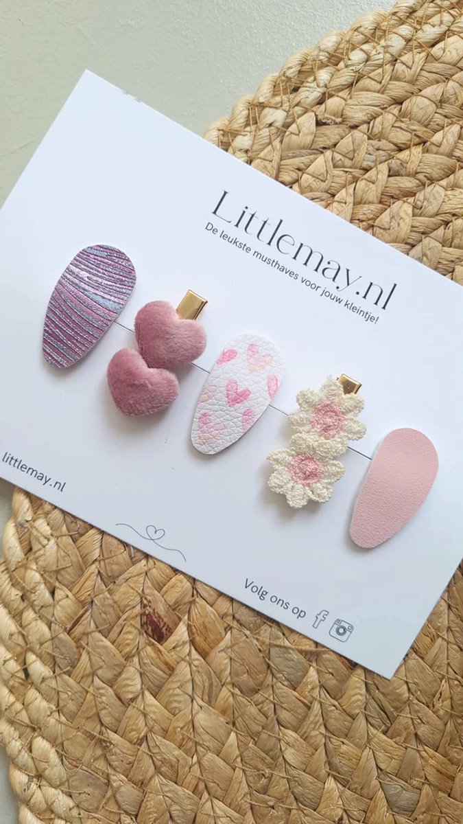 Haarspeldjes Littlemay.nl | Hartjesliefde 3 - 3cm