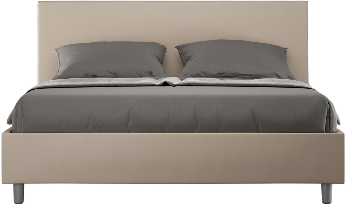 Adele duifgrijs kunstleer gestoffeerd opbergbed 160x190