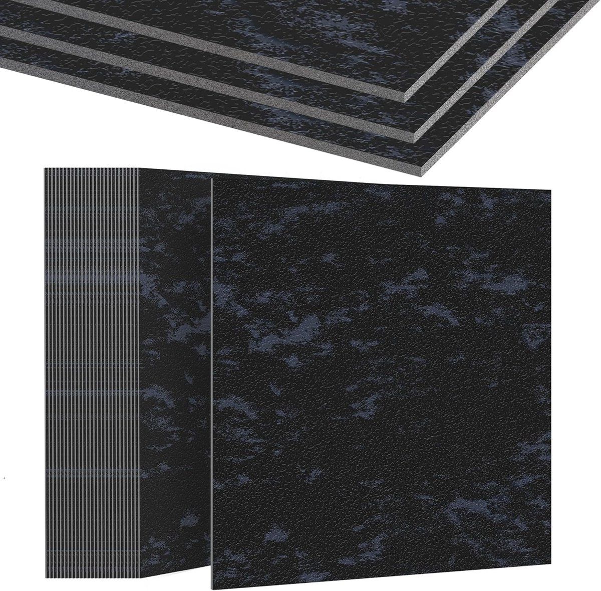 Froadp 27 stuks PVC-vloerbedekking zelfklevend 2,51 m² vinyl vloertegels zelfklevende tegels 30 x 30 cm vinyl vloerbedekking laminaat waterdicht antislip PVC-tegels tegellook marineblauw