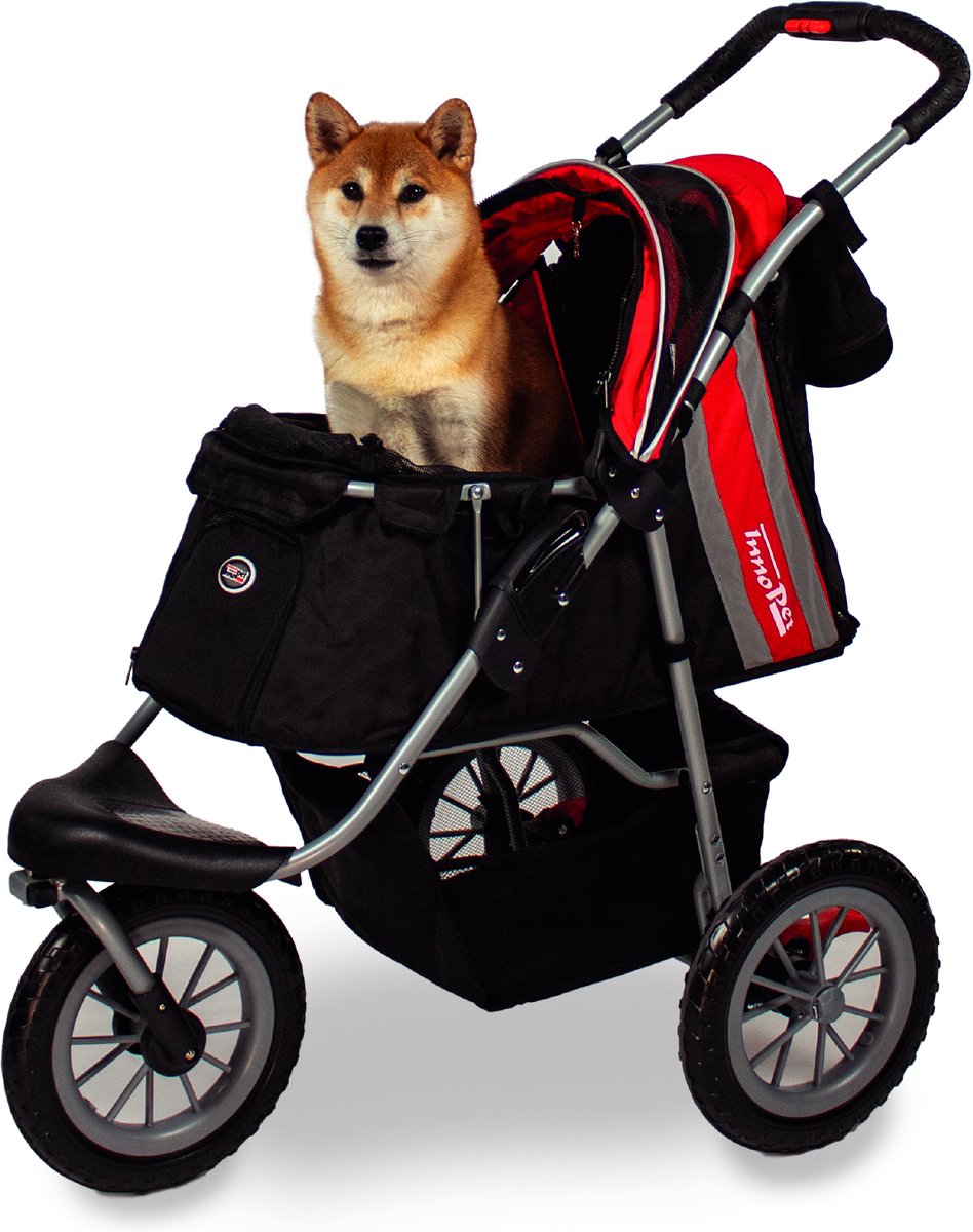 Bol.com InnoPet Hondenbuggy Comfort EFA ECO - Rood/Zwart - 96x53x104cm aanbieding