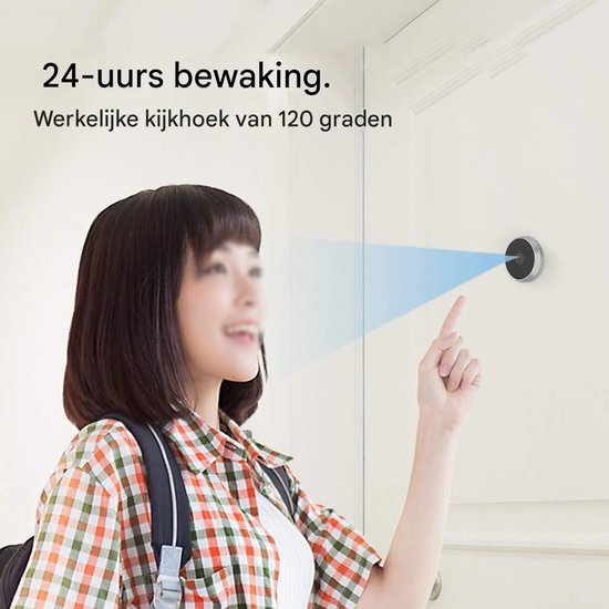 Ynkkvre - Digitale Deurkijkgaatcamera - 3,5 Inch Lcd-kleurenscherm - Heldere Beelden En Vloeiende Weergave Met 120° Groothoek - 1 Stuk - Voor Thuisveiligheid Zwart van Ynkkvre — afbeelding 4