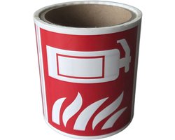 Pictogram/ stickers op rol (50x) | Brandblusser | 10 x 10 cm | Brandbeveiliging | Brandblusapparaat | Noodpictogram | Brandweer | Wettelijke verplichting | 1 rol