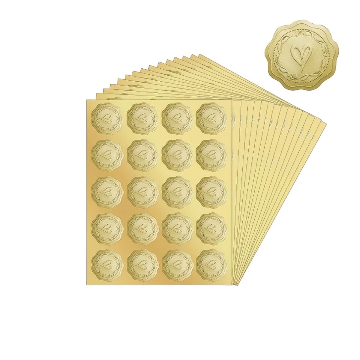 Sluitzegels | envelop stickers | envelop sluit stickers | goud | hartje sticker
