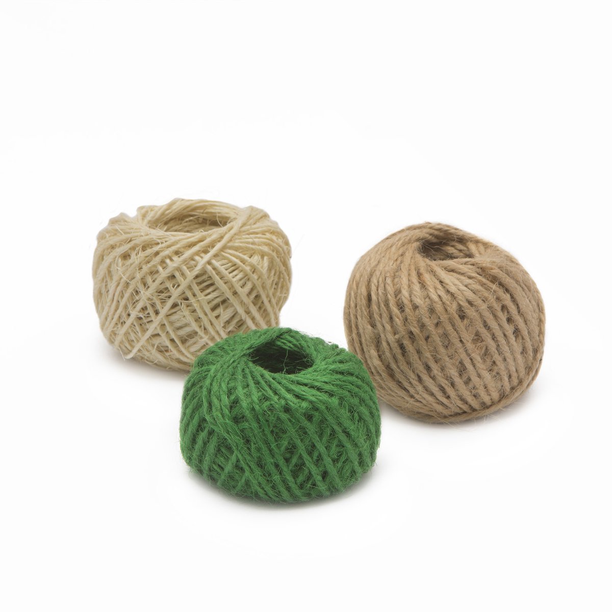 Natuurlijk Jute Touw Set – Bindtouw / Tuin Touw – 3 x 25 m – Ø 1 mm – Naturel, Groen en Wit – Sterk en Veelzijdig – Voor Planten, Tuin en Huishoudelijk Gebruik [11313]