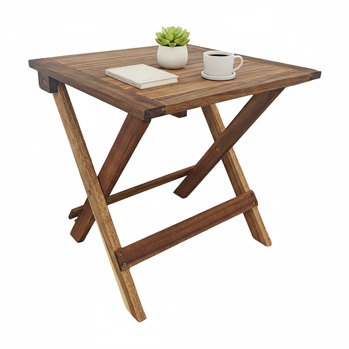 Klaptafel - bruin - 46x46x46 cm - opvouwbaar
