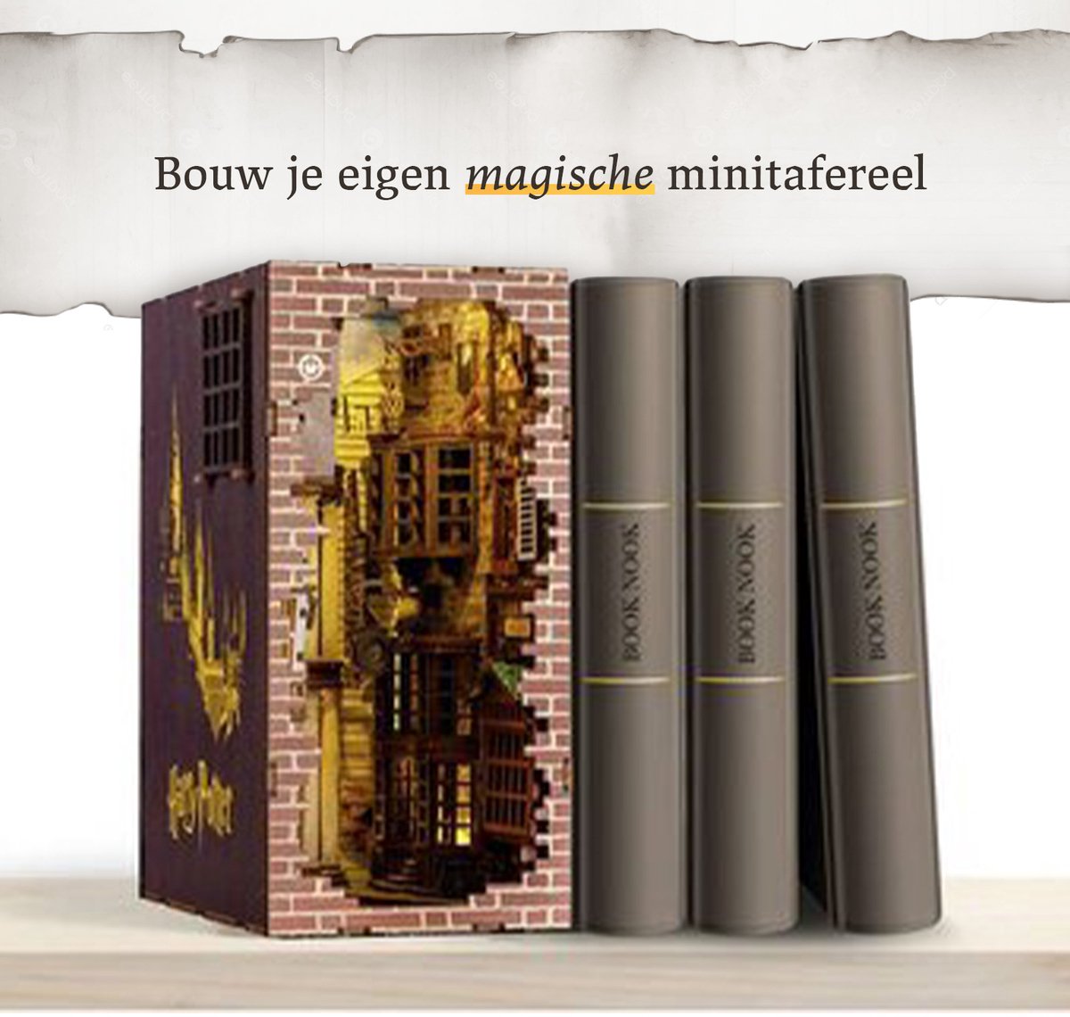 Revell Modelbouwpakket Houten Book Nook - 00530 Tiny Adventures - Harry Potter -Diagon Alley - 18x11x23cm — afbeelding 4