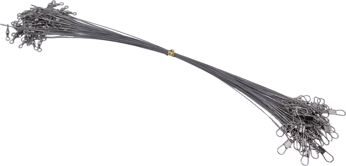 S&D | Stalen onderlijn vissen - 50 stuks - Zilver - 14kg 25cm - Hengelsport - Voor roofvissen met kunstaas