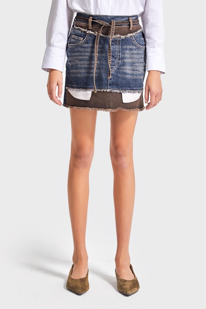 It's Basic - Layered Mini Denim Skirt