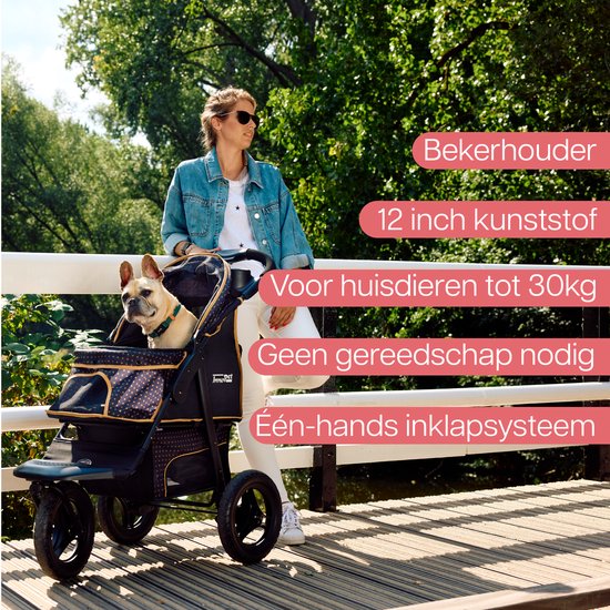 InnoPet Hondenbuggy - Adventure - Zwart/Goud - 93x61x105cm
