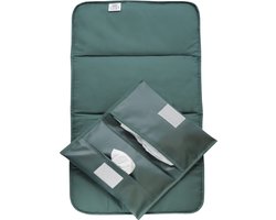 Product: KipKep Napper Combi Verschonings-set - Calming Green - verschoonmatje en luier etuitje - Groen - gerecyclede materialen - Wasbaar, van het merk KipKep