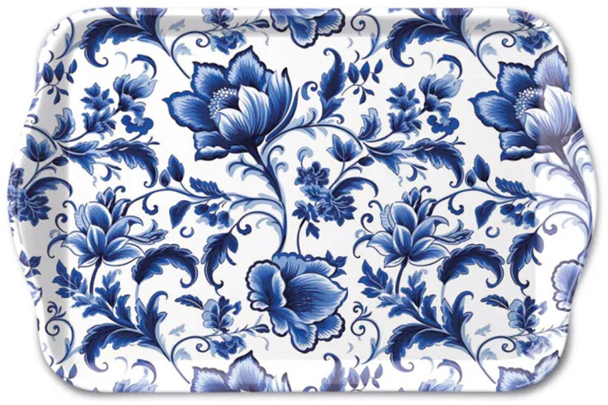 Ambiente melamine dienblad 13 x 21 cm Delft Blue
