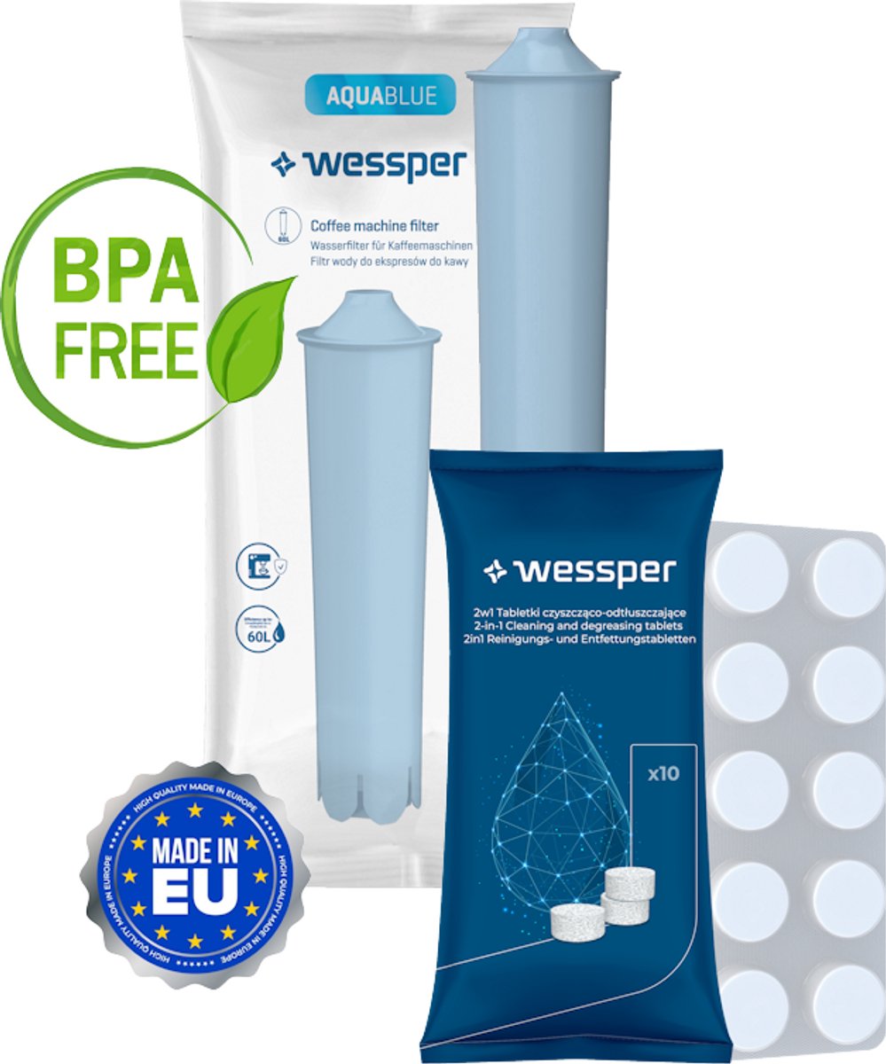 Waterfilter voor Jura koffiemachines + Reinigingstabletten