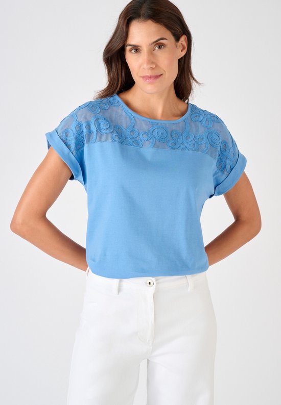 Damart - T-shirt Met T-mouwen de deux matières - Dames - Blauw - S