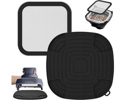 Airfryer accessoires Gescht voor Ninja CRISPi 1x roestvrij staal fijnmazige spatbescherming + 1x siliconen hittebestendige onderlegger voor Ninja heteluchtfriteuse FN101EUGY, FN101EUST en
